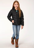 Roper Girls Black Crushable Poly Filled Down Jacket - Flyclothing LLC