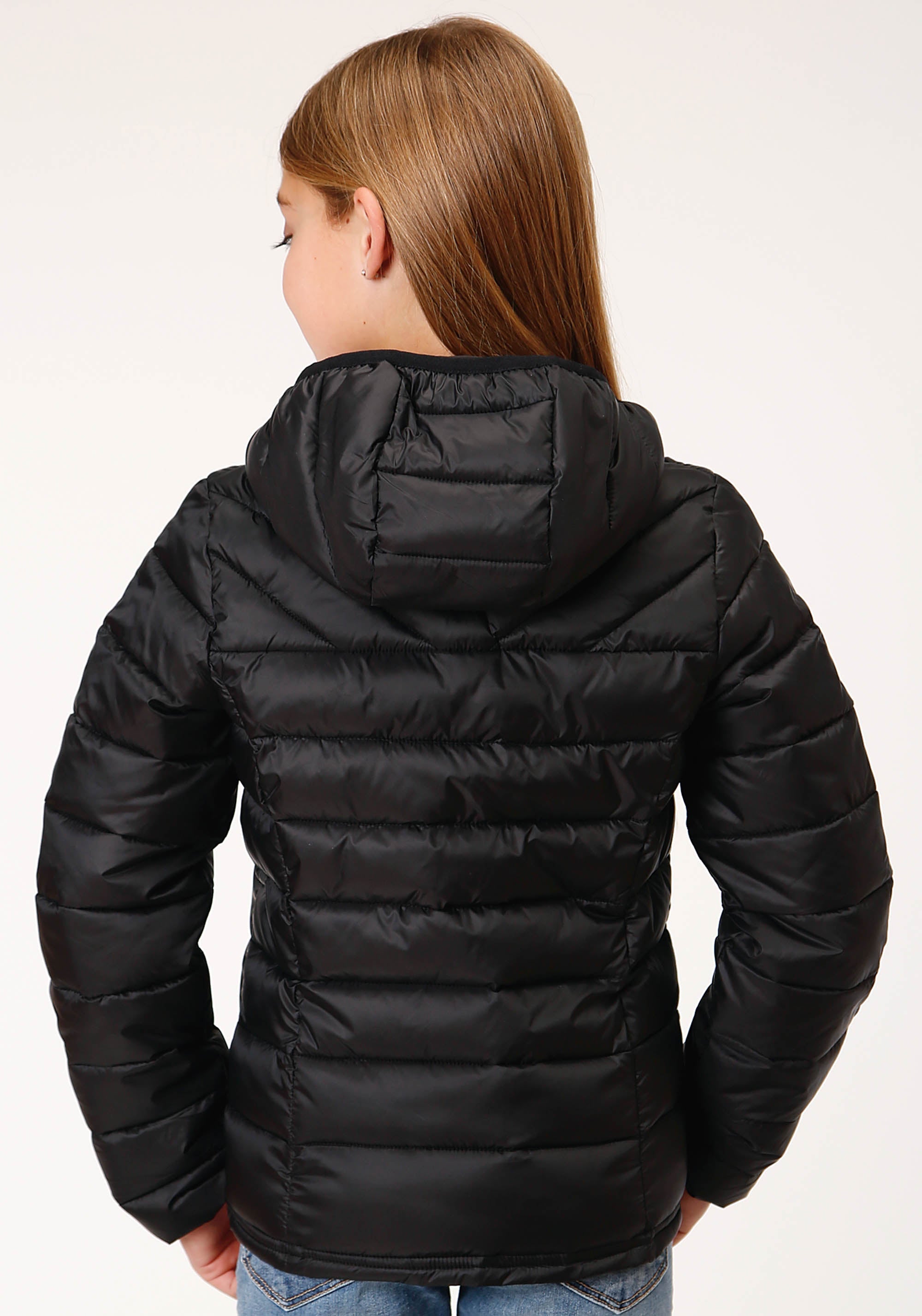 Roper Girls Black Crushable Poly Filled Down Jacket - Flyclothing LLC