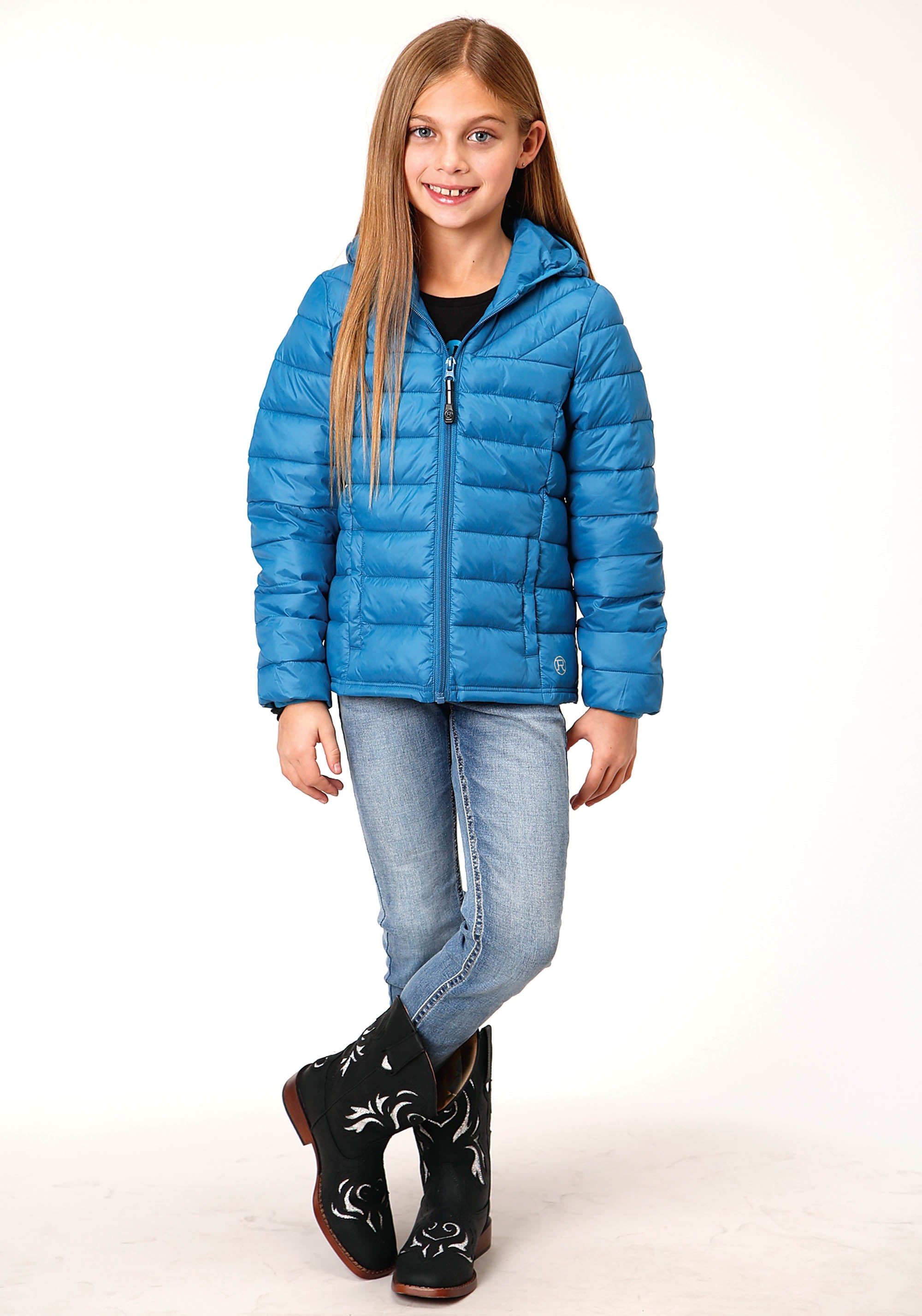 Roper Girls Teal Crushable Poly Filled Down Jacket - Flyclothing LLC