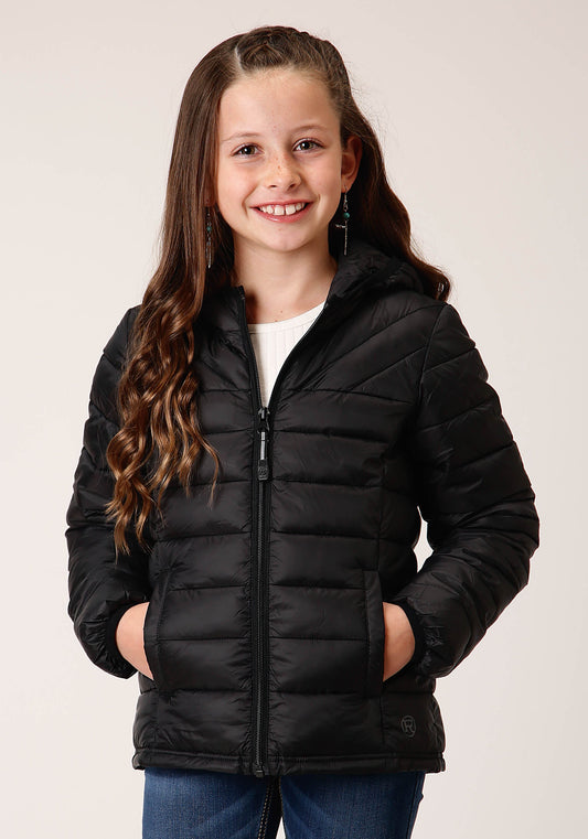 Roper Girls Black Nylon Parachute Down Jacket