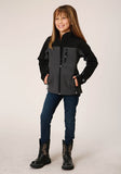 Roper Girls Grey Black Combo Soft Shell Tech Jacket - Flyclothing LLC