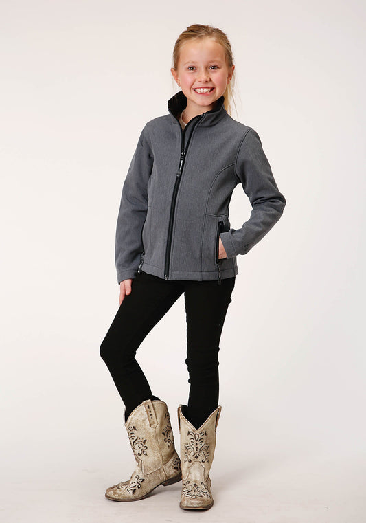 Roper Girls Heathered Grey Softshell Tech Jacket - Flyclothing LLC