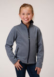 Roper Girls Heathered Blue Softshell Tech Jacket