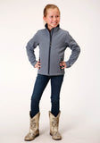 Roper Girls Heathered Blue Softshell Tech Jacket - Flyclothing LLC