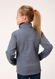 Roper Girls Heathered Blue Softshell Tech Jacket - Flyclothing LLC