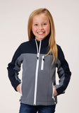 Roper Girls Pieced Navy Softshell Tech Jacket