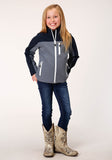 Roper Girls Pieced Navy Softshell Tech Jacket - Flyclothing LLC