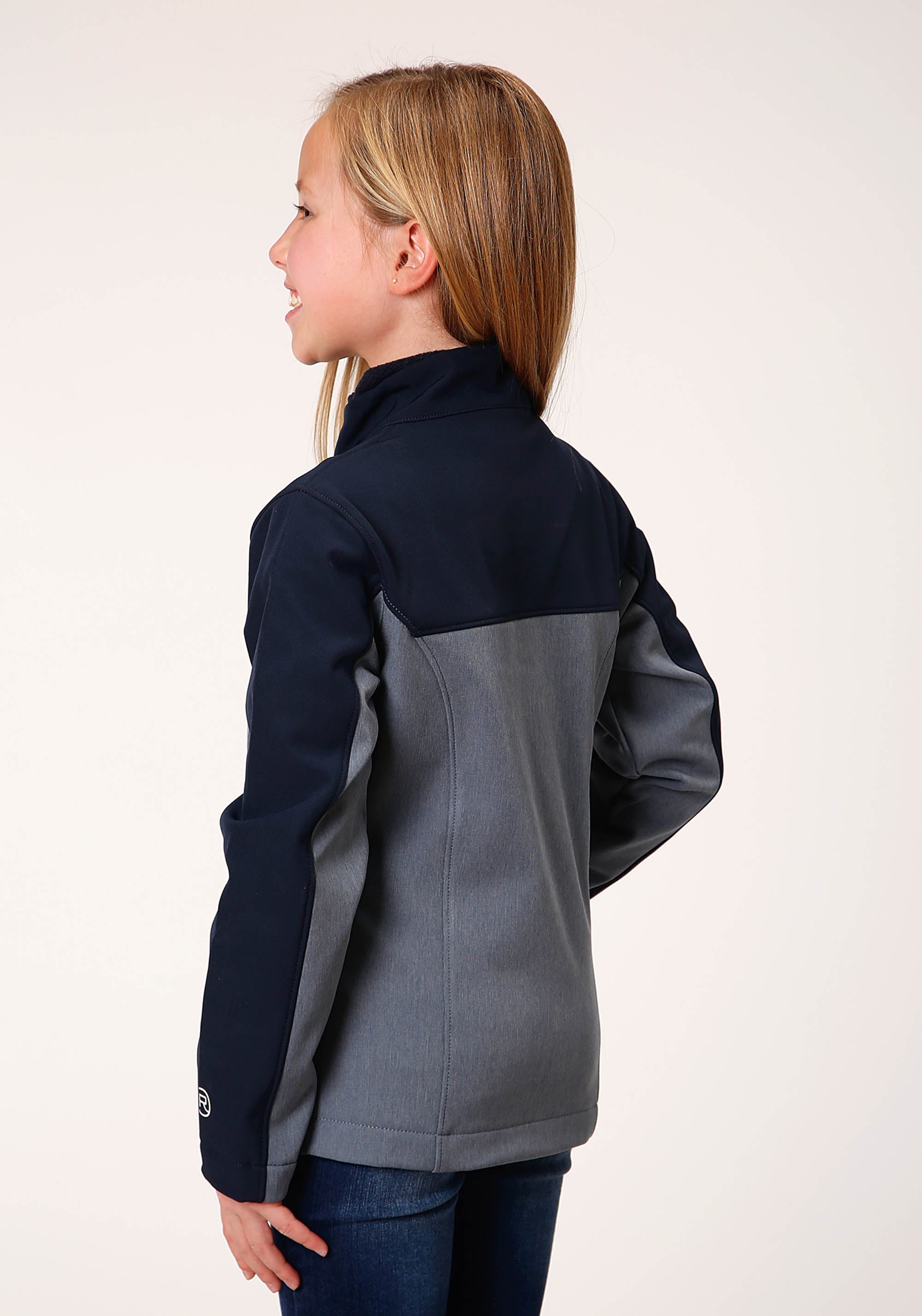 Roper Girls Pieced Navy Softshell Tech Jacket - Flyclothing LLC