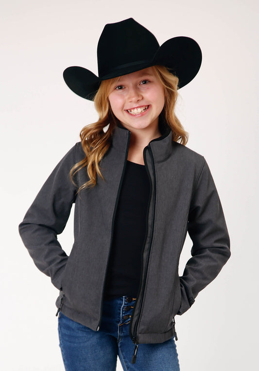 Roper Girls Heather Grey Softshell Tech Jacket