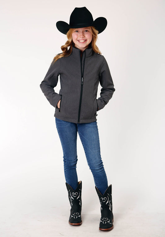 Roper Girls Heather Grey Softshell Tech Jacket - Flyclothing LLC