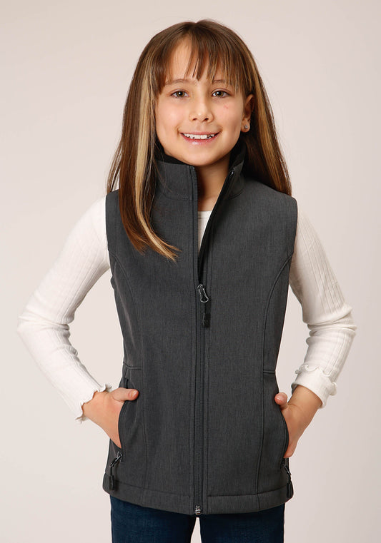 Roper Girls Heather Grey Soft Shell Tech Vest