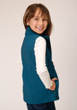 Roper Girls Deep Teal Grid Soft Shell Tech Vest - Flyclothing LLC