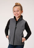 Roper Girls Heathered Grey Softshell Tech Vest