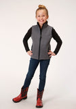 Roper Girls Heathered Grey Softshell Tech Vest - Flyclothing LLC