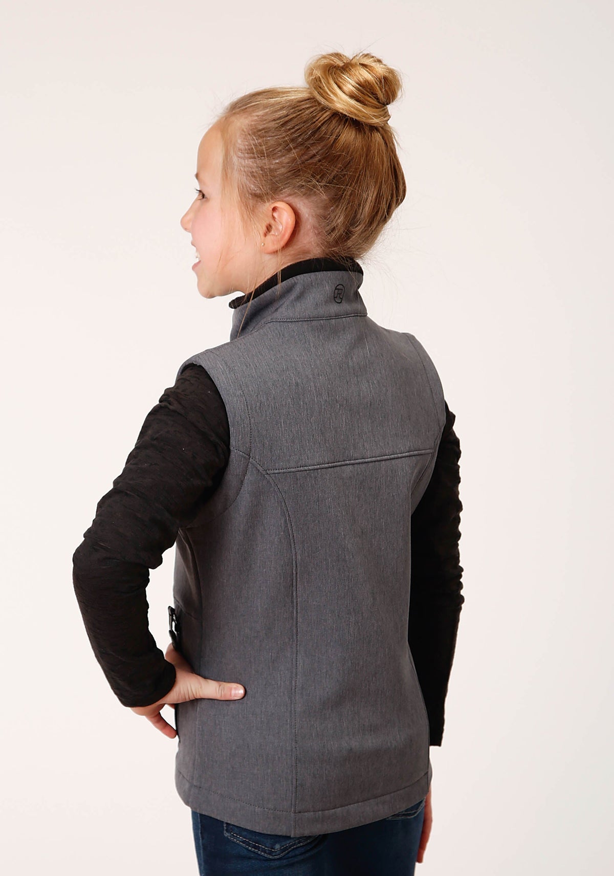 Roper Girls Heathered Grey Softshell Tech Vest - Flyclothing LLC