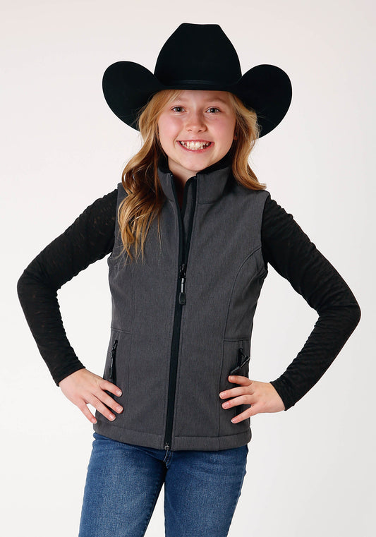 Roper Girls Heather Grey Softshell Tech Vest