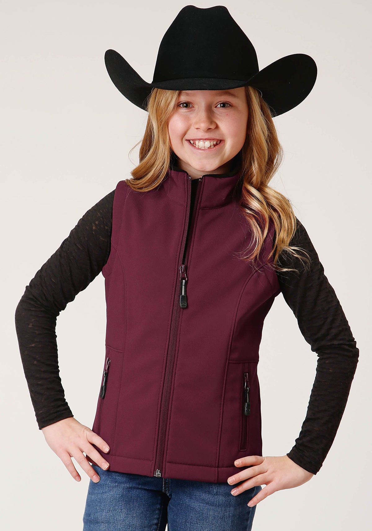 Roper Girls Wine Softshell Tech Vest