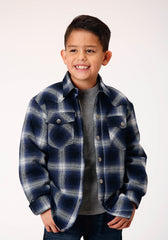 Roper Boys Long Sleeve Snap Cranberry Plaid Western Shirt Jacket