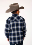 Roper Boys Long Sleeve Snap Cranberry Plaid Western Shirt Jacket - Flyclothing LLC