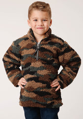 Roper Boys Polar Fleece Camo Print Pullover