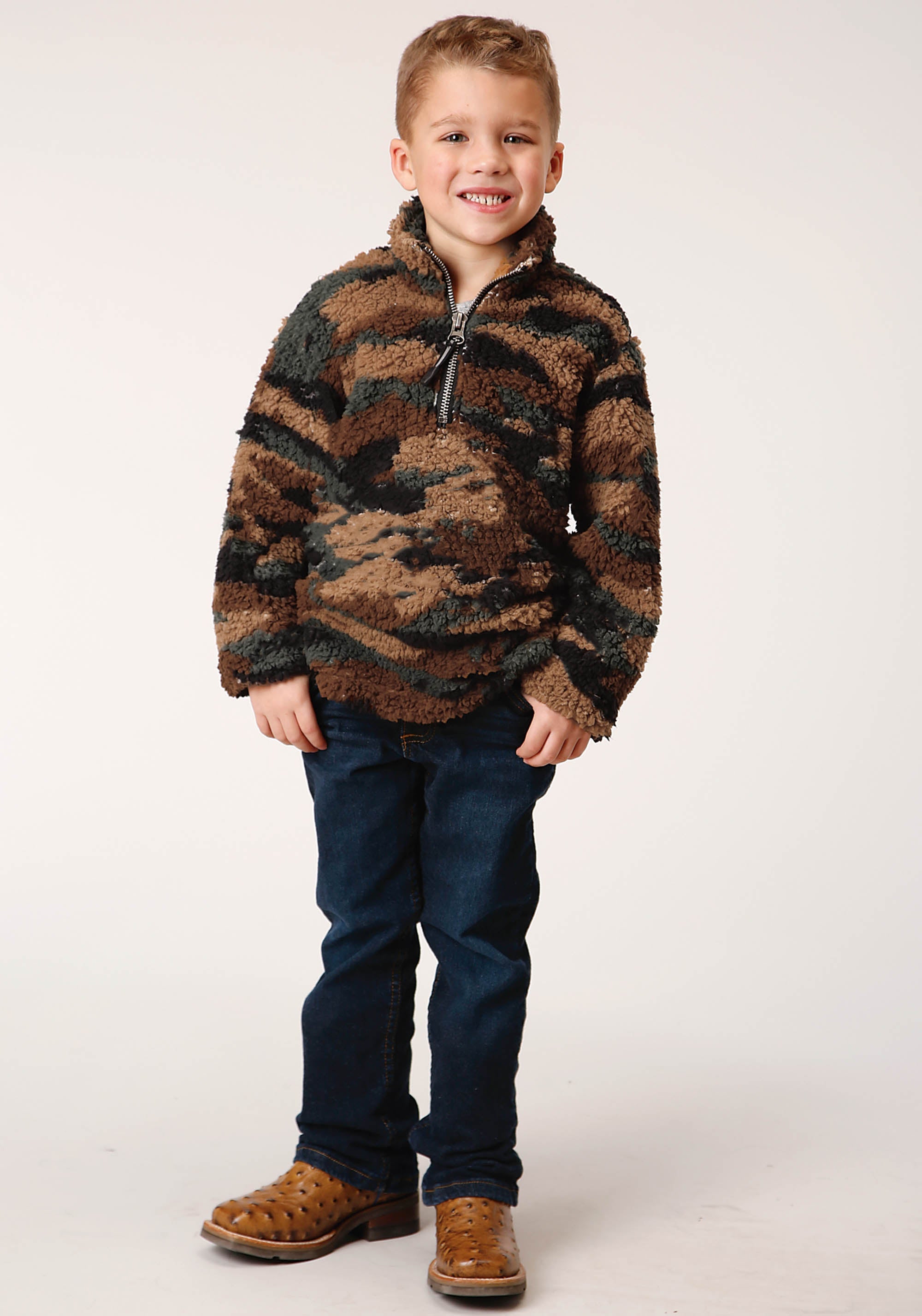 Roper Boys Polar Fleece Camo Print Pullover - Flyclothing LLC