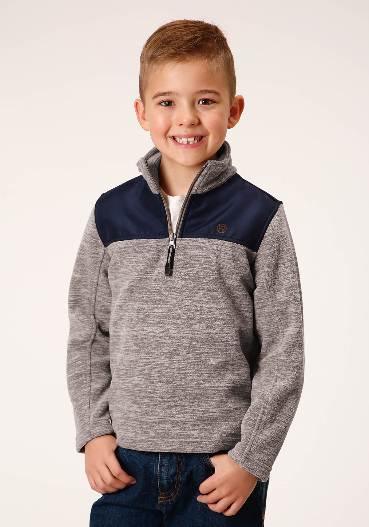 Roper Boys Polar Fleece Brown Pullover