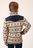 Roper Boys Polar Fleece Cream Aztec Print Pullover - Flyclothing LLC