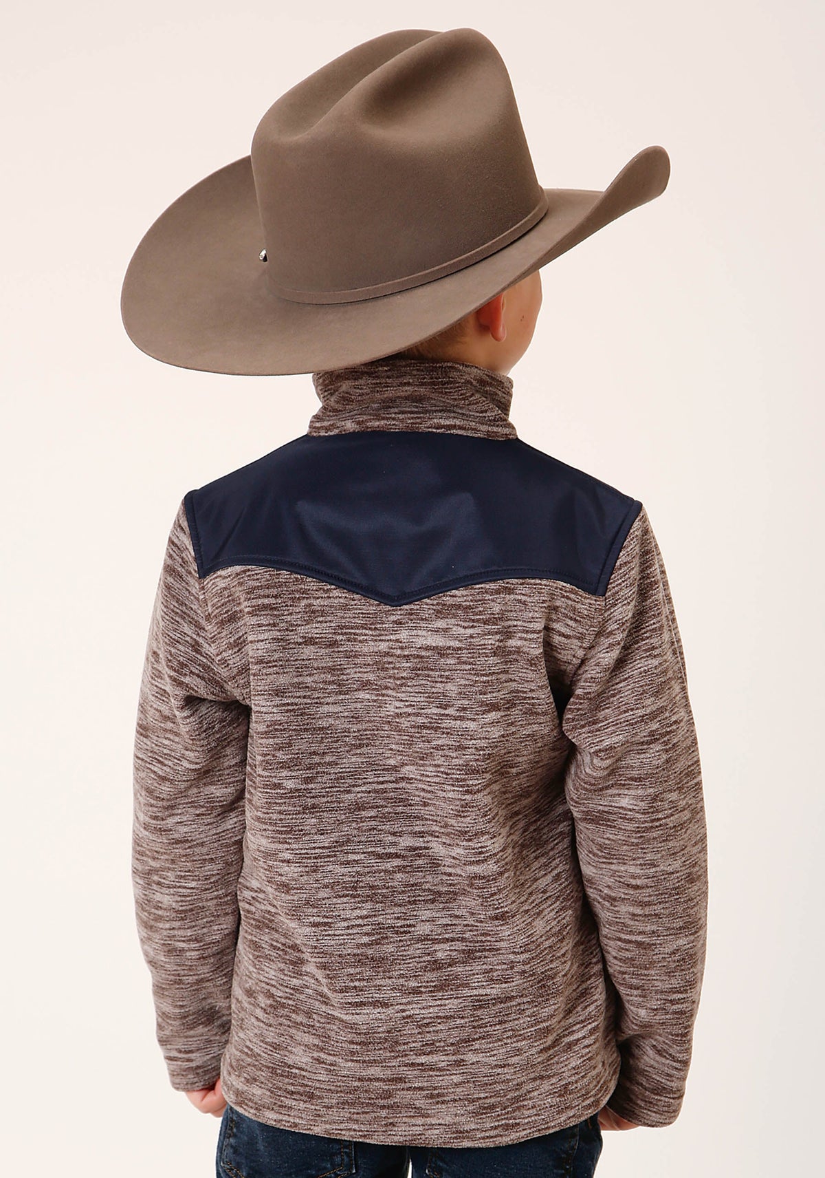 Roper Boys Polar Fleece Heather Chocolate Pullover - Flyclothing LLC