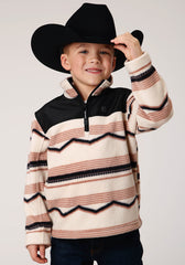 Roper Boys Polar Fleece Horizontal Aztec Print Pullover