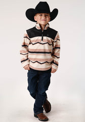 Roper Boys Polar Fleece Horizontal Aztec Print Pullover - Flyclothing LLC