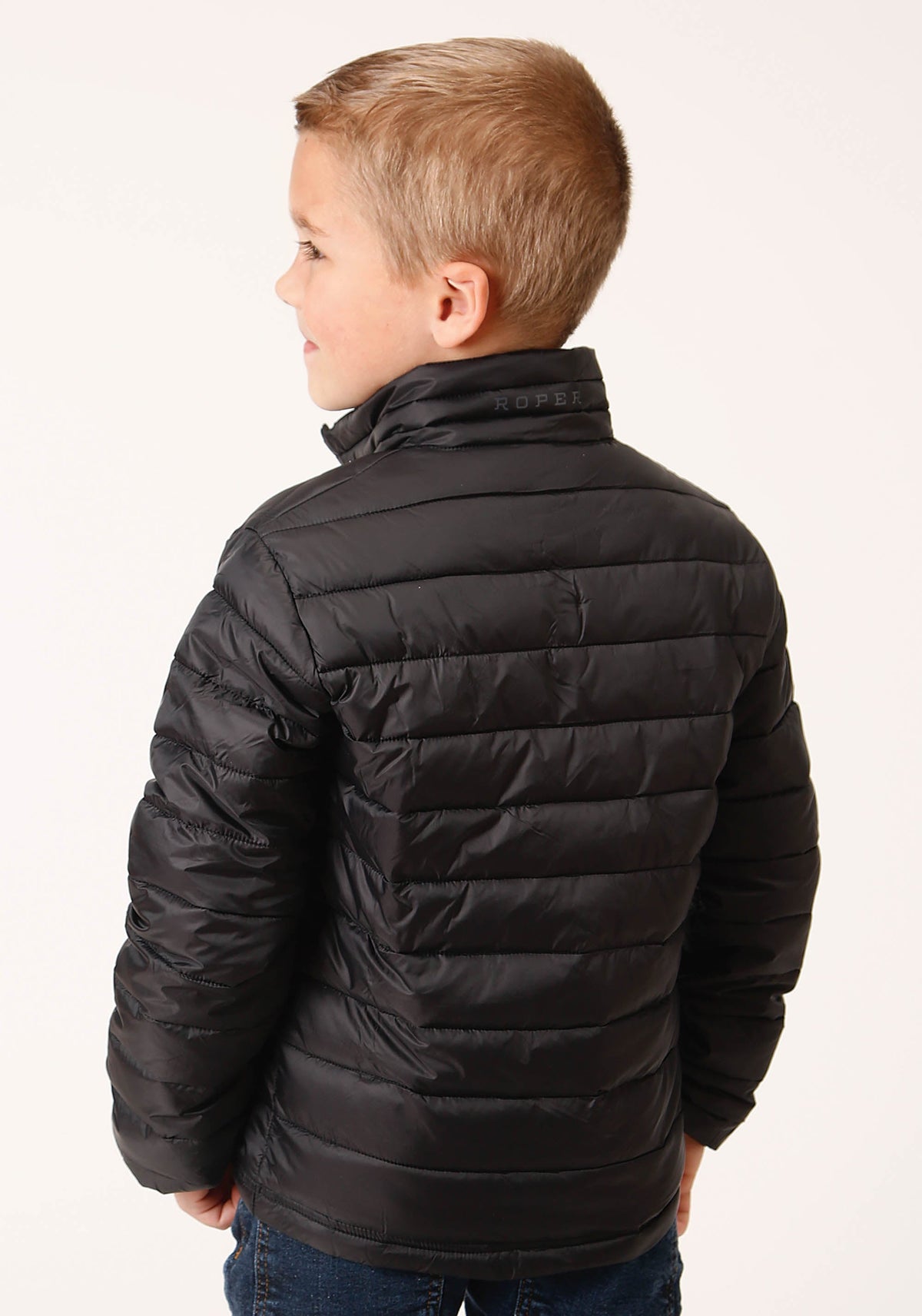 Roper Boys Black Nylon Parachute Down Jacket - Flyclothing LLC