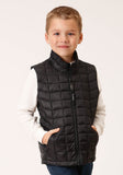 Roper Boys Black Nylon Parachute Down Vest