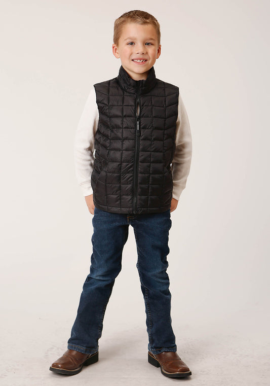 Roper Boys Black Nylon Parachute Down Vest - Flyclothing LLC