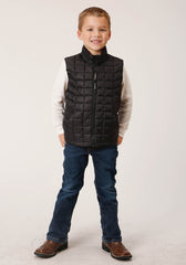 Roper Boys Black Nylon Parachute Down Vest - Flyclothing LLC