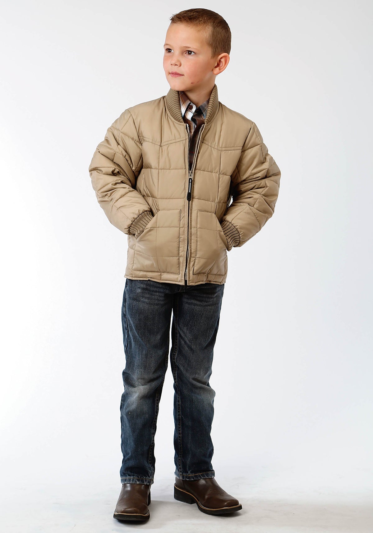 Roper Boys Khaki Poly-Filled Jacket