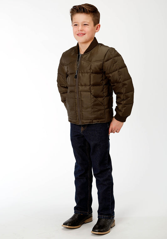 Roper Boys Brown Poly-Filled Jacket - Flyclothing LLC