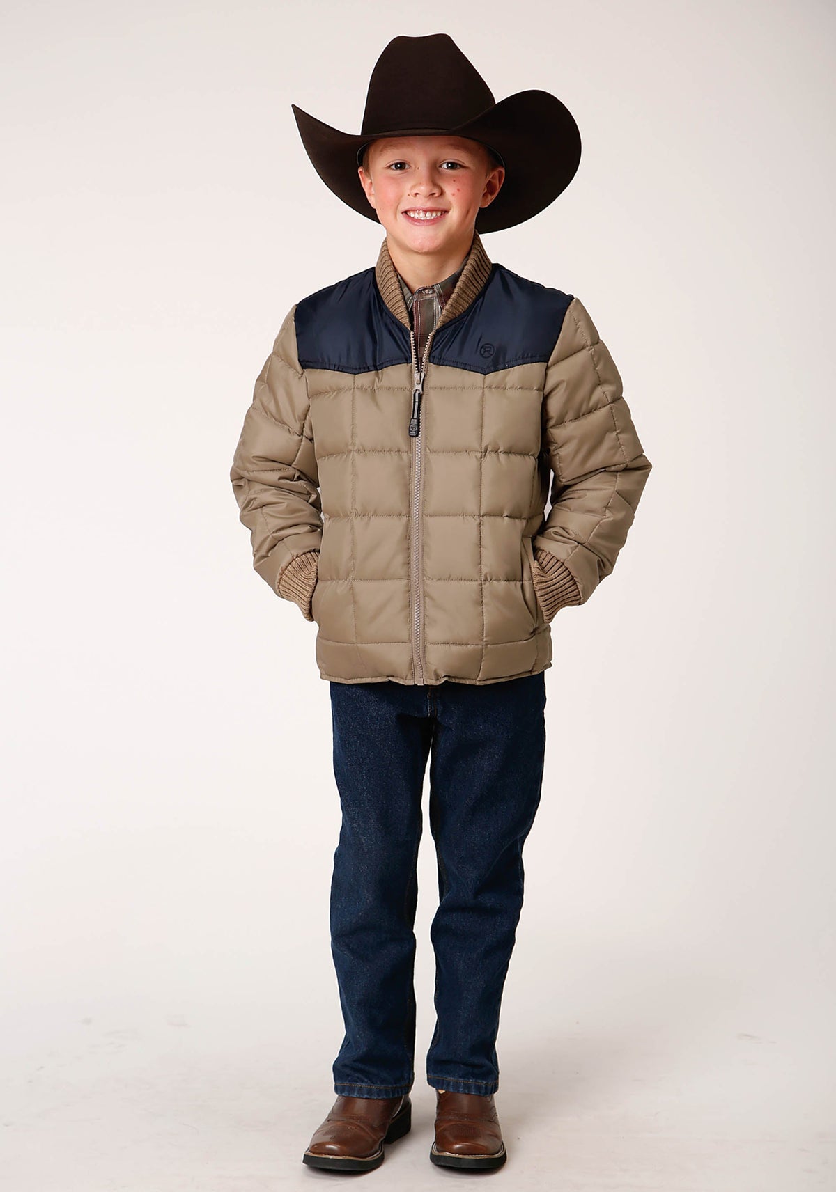 Roper Boys Quilted Poly With Poly Fill Jacket Poly Filled Western Jacket - Flyclothing LLC