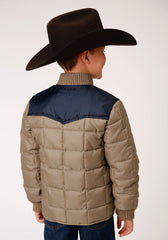 Roper Boys Quilted Poly With Poly Fill Jacket Poly Filled Western Jacket - Flyclothing LLC