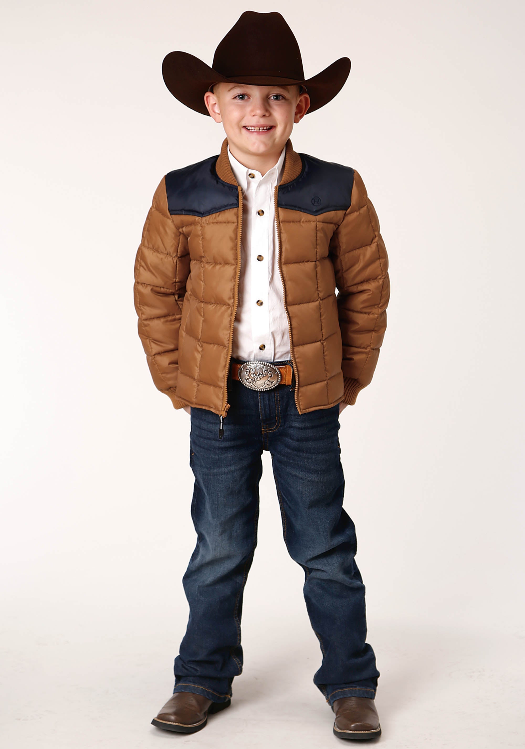 Roper Boys Quilted Polyfilled Jacket Poly Filled Western Jacket - Flyclothing LLC