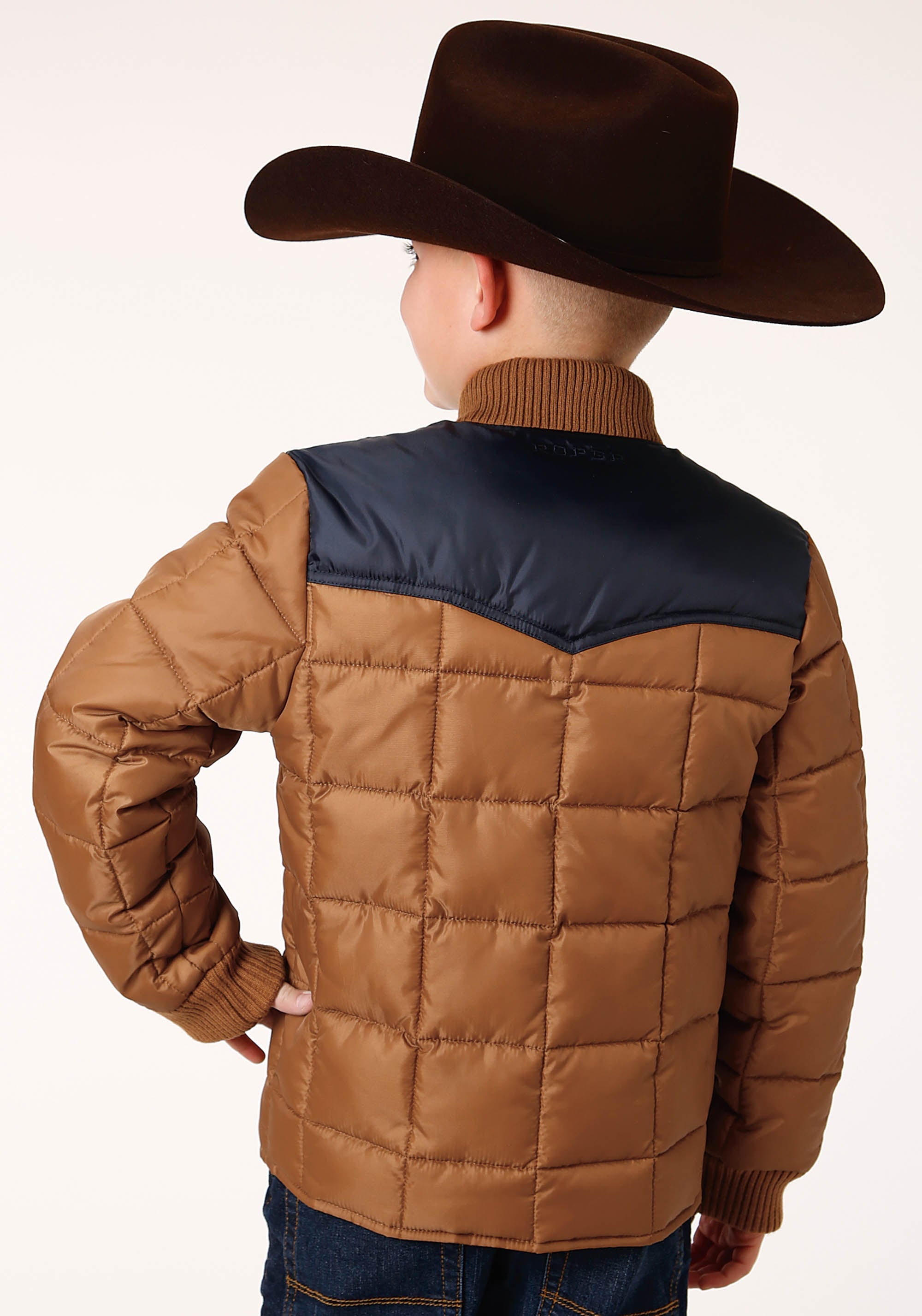 Roper Boys Quilted Polyfilled Jacket Poly Filled Western Jacket - Flyclothing LLC