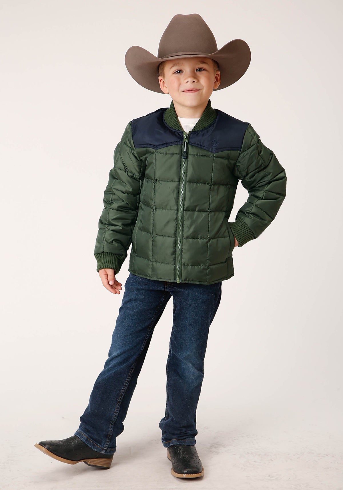 Roper Boys Quilted Polyfilled Jacket Poly Filled Western Jacket - Flyclothing LLC