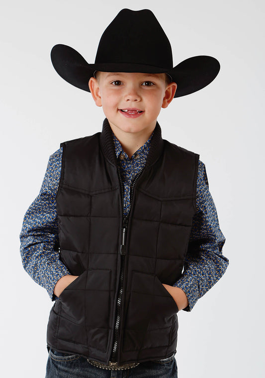 Roper Boys Black Poly-Filled Vest