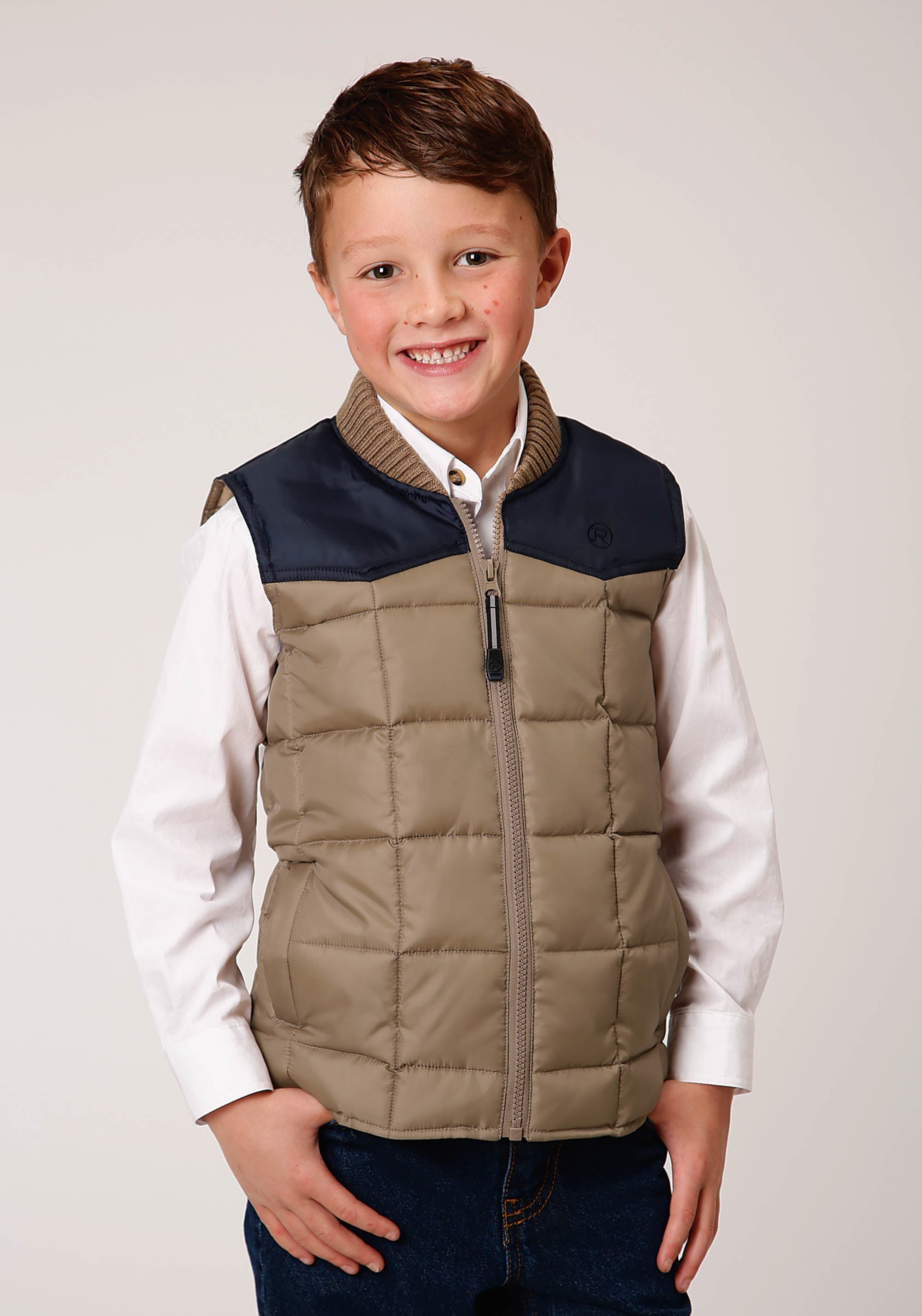 Roper Boys Quilted Poly With Poly Fill Vest Poly Filled Western Vest