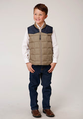 Roper Boys Quilted Poly With Poly Fill Vest Poly Filled Western Vest - Flyclothing LLC