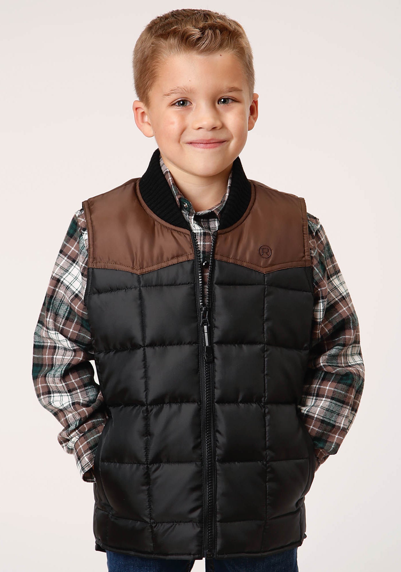 Roper Boys Quilted Polyfilled Vest Poly Filled Western Vest - Roper