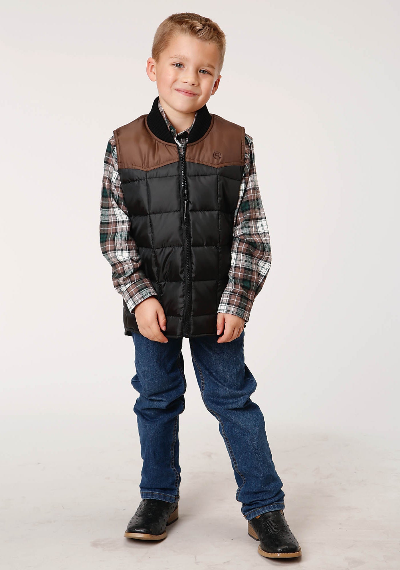 Roper Boys Quilted Polyfilled Vest Poly Filled Western Vest - Flyclothing LLC