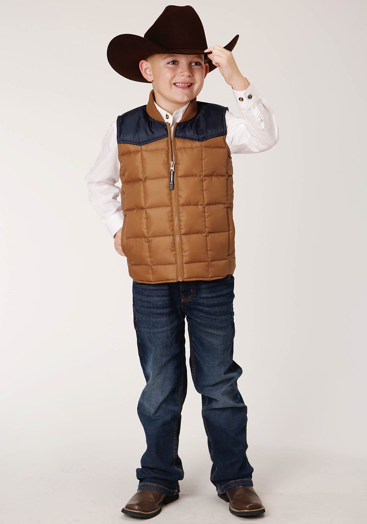 Roper Boys Quilted Polyfilled Vest Poly Filled Western Vest - Flyclothing LLC