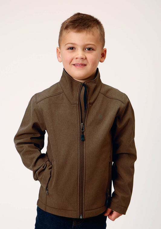 Roper Boys Heather Mocha Soft Shell Tech Jacket