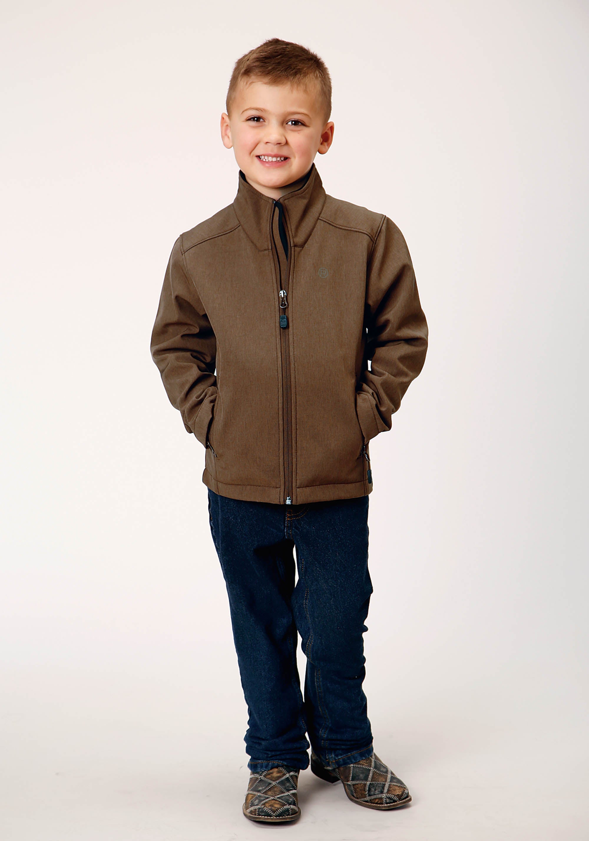 Roper Boys Heather Mocha Soft Shell Tech Jacket - Flyclothing LLC