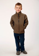 Roper Boys Heather Mocha Soft Shell Tech Jacket - Flyclothing LLC